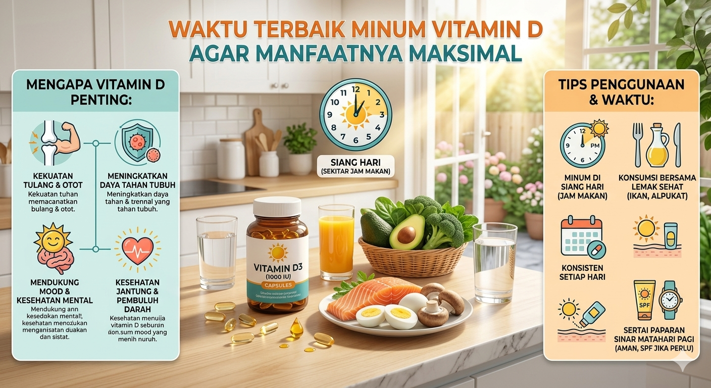 Waktu Terbaik Minum Vitamin D Agar Manfaatnya Maksimal